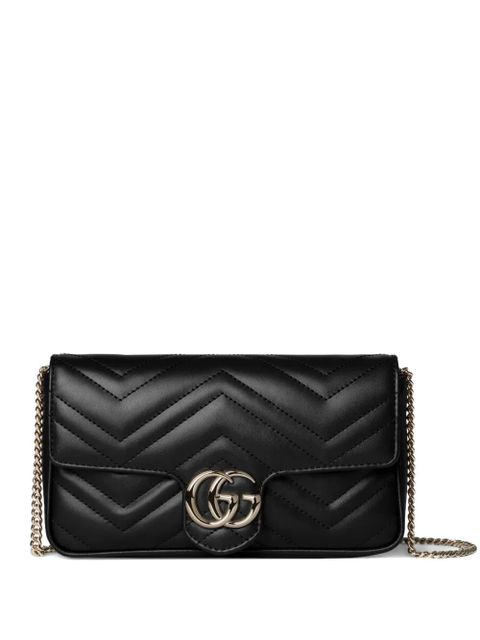 Gucci small GG Marmont chevron chain shoulder bag - Black - zdjęcie produktu nr 1