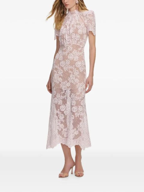 Self-Portrait lace crystals midi dress - Pink - zdjęcie produktu nr 2