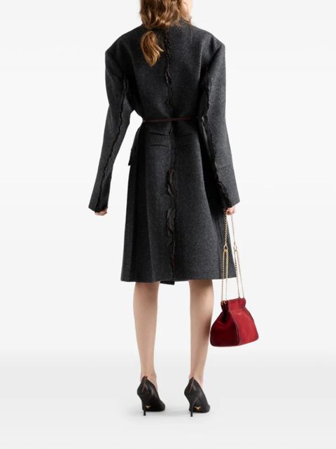 Prada single-breasted Shetland wool coat - Grey