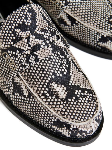 Essentiel Antwerp snake-effect loafers - Black