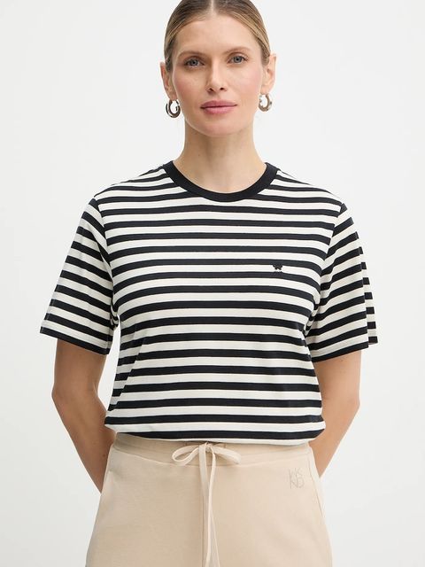 Weekend Max Mara t-shirt bawełniany VENACO damski kolor beżowy 2615971031600 - zdjęcie produktu nr 1