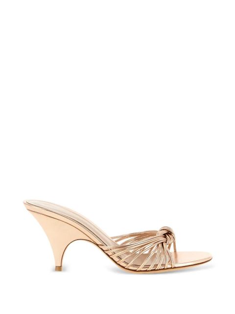 Gianvito Rossi Sofia laminated knotted sandals - Pink - zdjęcie produktu nr 1