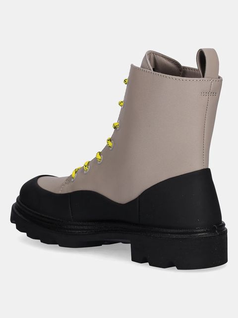 Ecco workery skórzane Grainer Dress damskie kolor beżowy na platformie 214853-55254