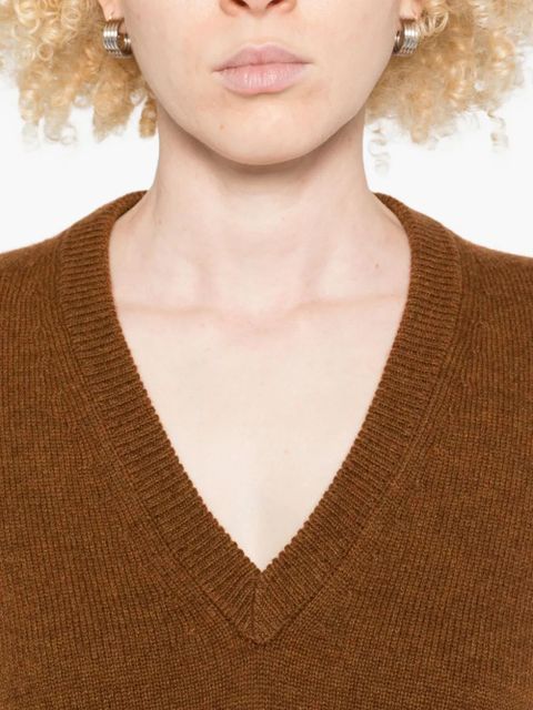 Jil Sander V-neck wool-blend sweater - Brown