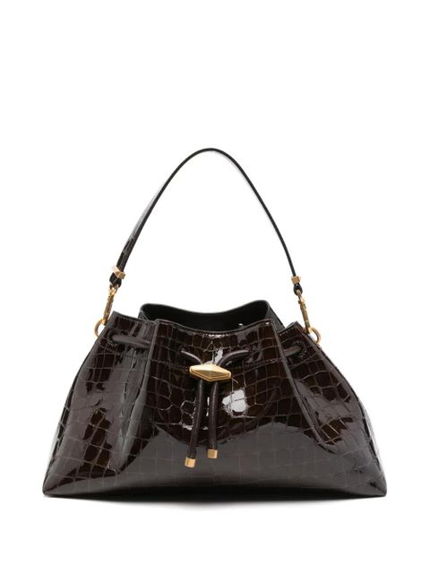 Jimmy Choo croc-effect drawstring leather tote bag - Brown - zdjęcie produktu nr 1