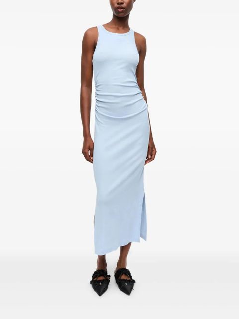 GANNI ribbed maxi tank dress - Blue