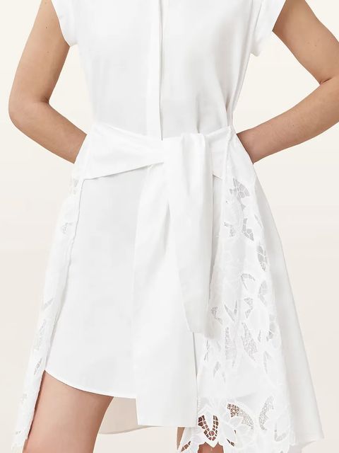 AllSaints sukienka bawełniana ZOLA kolor biały mini prosta W129DC