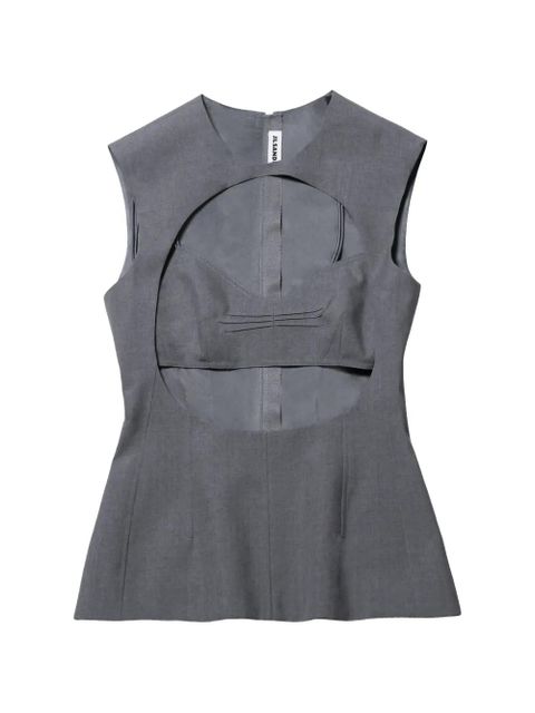 Jil Sander cut-out sleeveless top - Grey - zdjęcie produktu nr 1