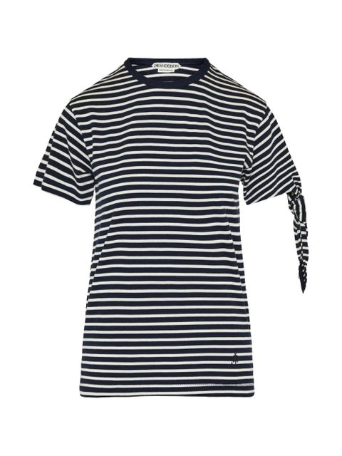 JW Anderson striped tie-sleeve T-shirt - Blue - zdjęcie produktu nr 1