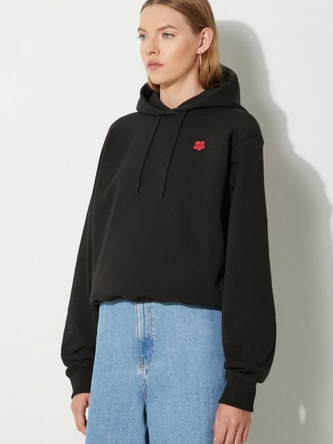 Kenzo bluza Boke Placed damska kolor czarny z kapturem z aplikacją FE62SW1624MT.99J - zdjęcie produktu nr 2