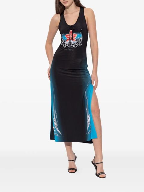 Casablanca Blades Slinky jersey midi dress - Black