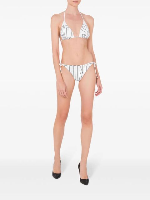 Moschino logo-print bikini top - White