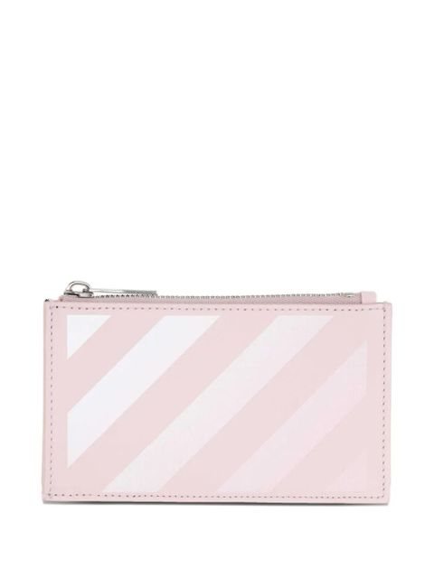 Off-White striped-print zip wallet - Pink - zdjęcie produktu nr 1