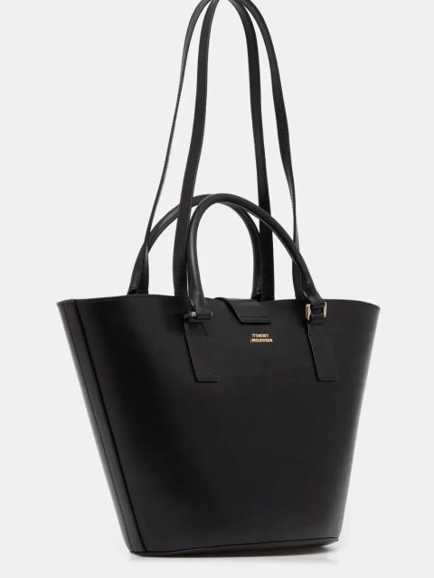 Tommy Hilfiger torebka skórzana kolor czarny AW0AW17209