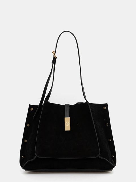 Pollini torebka skórzana kolor czarny PC4416PP0N QI1 - zdjęcie produktu nr 1