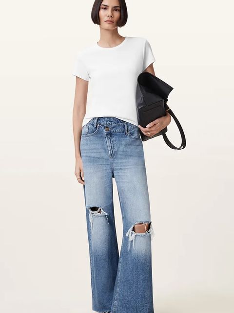 AllSaints t-shirt bawełniany STEVIE damski kolor biały W194JA