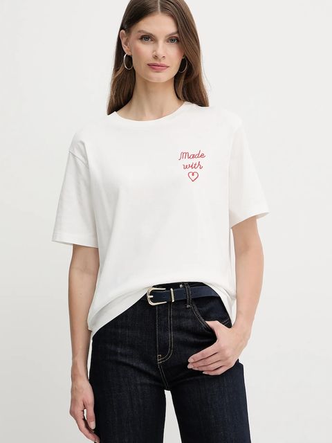 Weekend Max Mara t-shirt bawełniany damski kolor biały 2525976051600