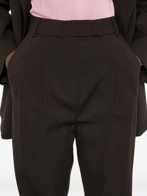 The Frankie Shop Bea pleated straight trousers - Brown