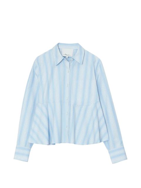 3.1 Phillip Lim flounce striped peplum shirt - Blue - zdjęcie produktu nr 1