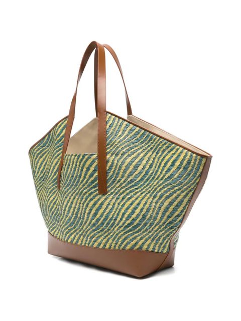 Marni striped-pattern tote bag - Green