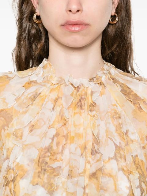 ZIMMERMANN frill-detail billow blouse - Neutrals