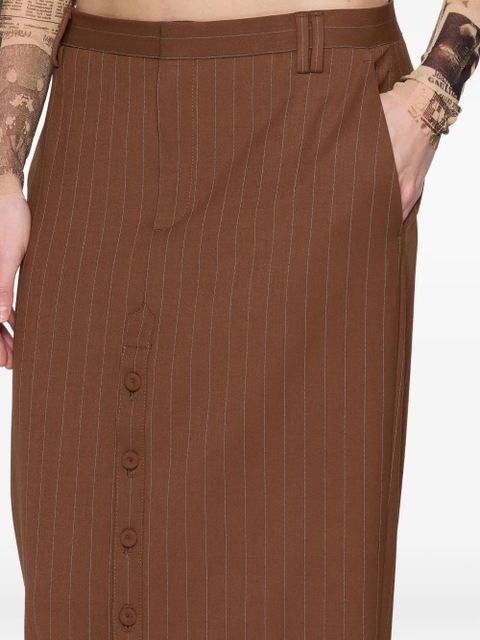 Jean Paul Gaultier striped maxi skirt - Brown