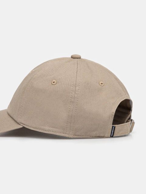 Converse czapka z daszkiem bawełniana kolor beżowy z aplikacją 10027421-A19