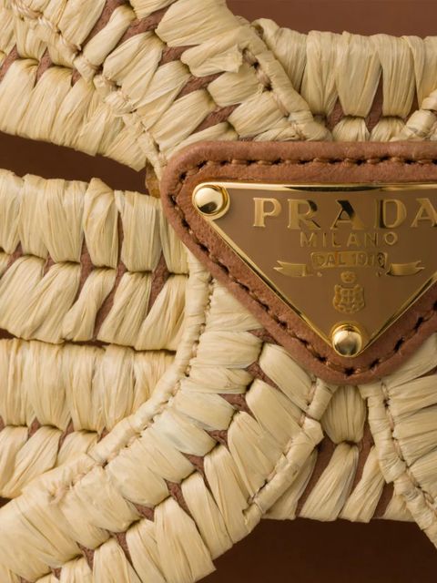 Prada crochet flat sandals - Neutrals