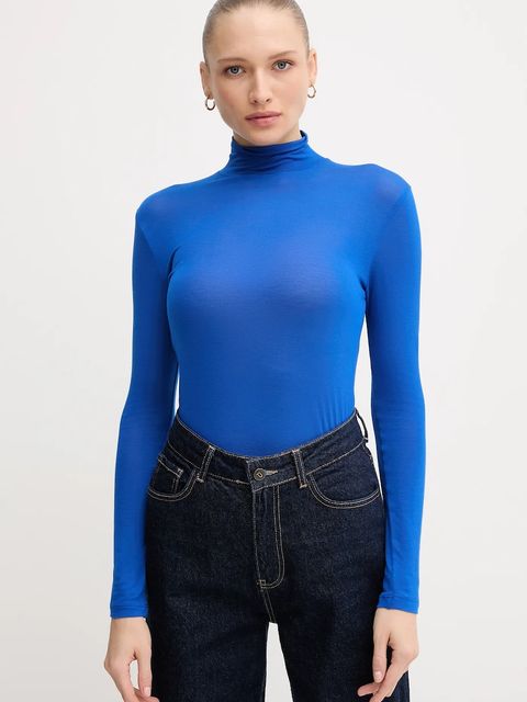 Tommy Hilfiger longsleeve kolor niebieski z półgolfem WW0WW48268 - zdjęcie produktu nr 1