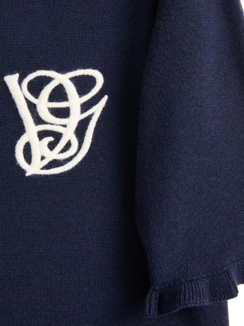 Valentino Garavani embroidered wool top - Blue