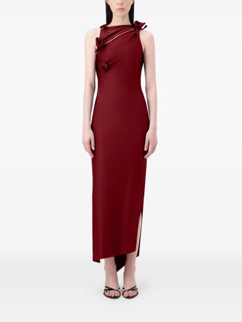 Coperni Flower embellished asymmetric gown - Red - zdjęcie produktu nr 2