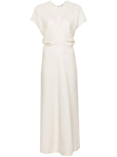 TOTEME draped-detailing textured maxi dress - Neutrals - zdjęcie produktu nr 2