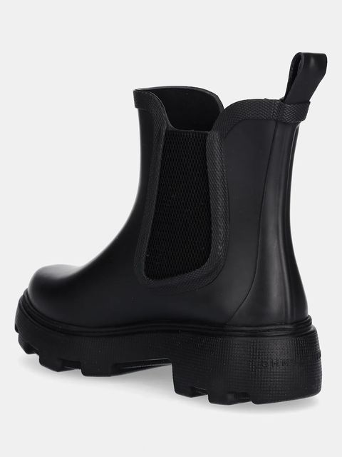 Tommy Hilfiger kalosze RUBBER FLAG CLEATED RAINBOOT damskie kolor czarny FW0FW08637 - zdjęcie produktu nr 2