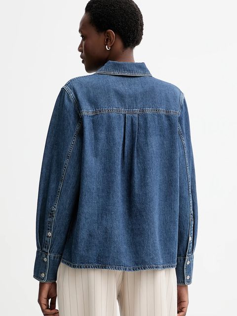 Rag & Bone bluzka jeansowa damska kolor niebieski gładka RJ0525FSUKE