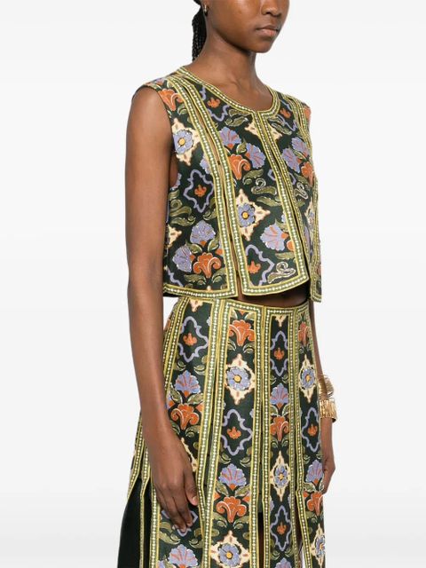 ALEMAIS Oasira floral top - Green