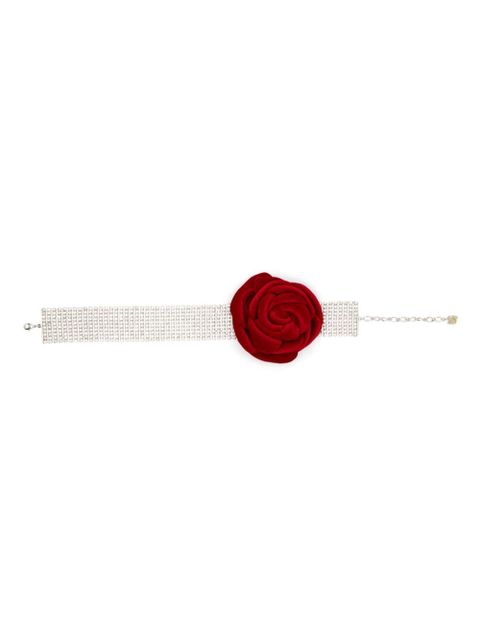 Magda Butrym velvet rose choker - Silver
