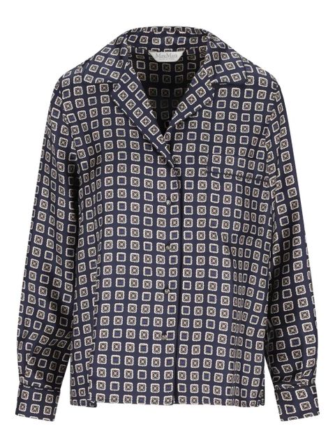 Max Mara buttoned pattern shirt - Blue - zdjęcie produktu nr 1