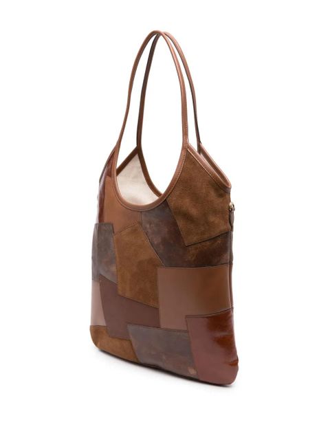 Miu Miu patchwork-design leather shoulder bag - Brown