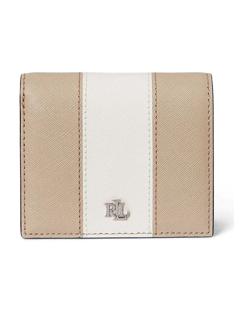 Lauren Ralph Lauren portfel skórzany damski kolor beżowy 432974514