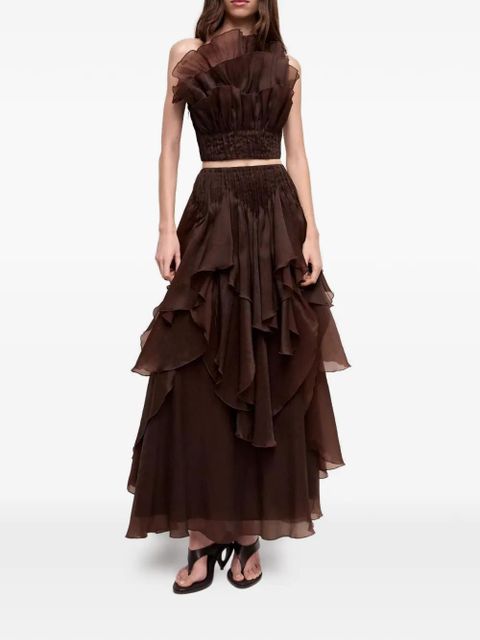 Aje Leigh layered fan top - Brown - zdjęcie produktu nr 2