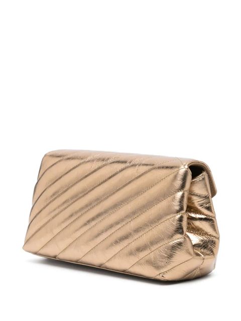 Dolce & Gabbana logo-plaque quilted leather shoulder bag - Gold