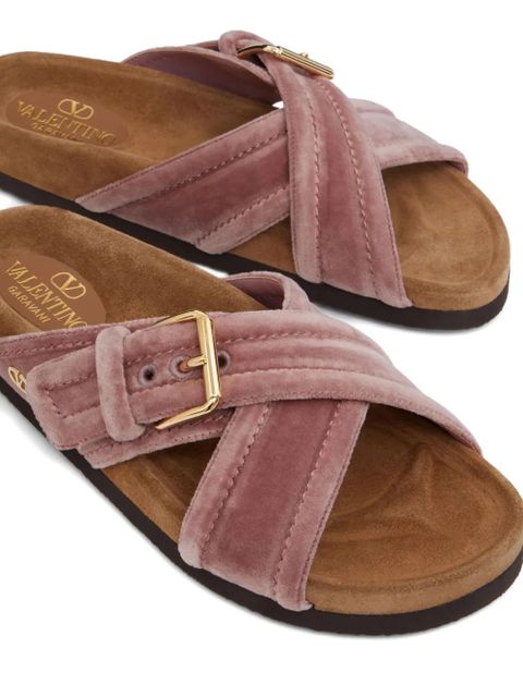 Valentino Garavani 30mm Fussfriend velvet sandals - Pink