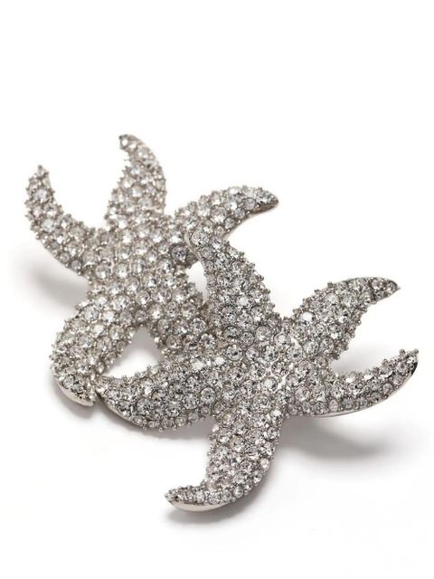 Amina Muaddi Astra crystal-embellished star earrings - Silver