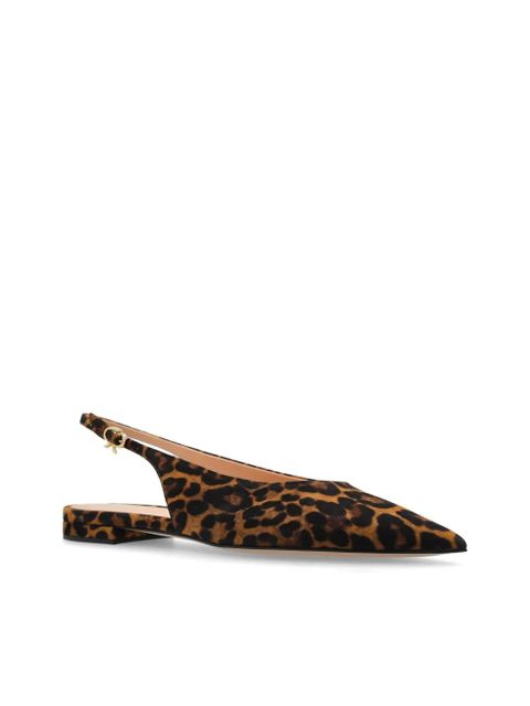 Gianvito Rossi leopard-print pointed sandals - Brown