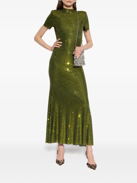 Self-Portrait rhinestone-embellished midi dress - Green - zdjęcie produktu nr 2