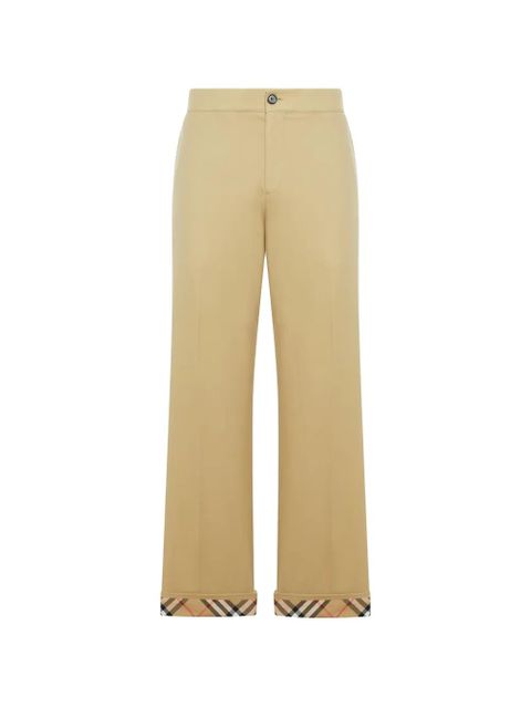 Burberry check-cuff trousers - Neutrals - zdjęcie produktu nr 1