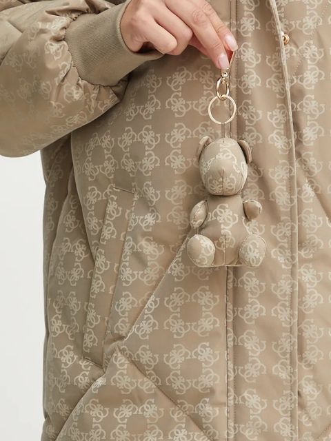 Guess kurtka damska kolor beżowy zimowa V4BL01 WGLW2