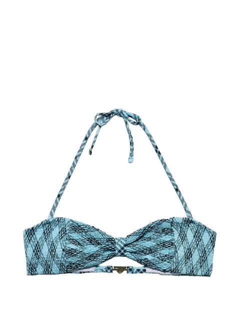 Prada checked print jersey bikini top - Blue - zdjęcie produktu nr 1