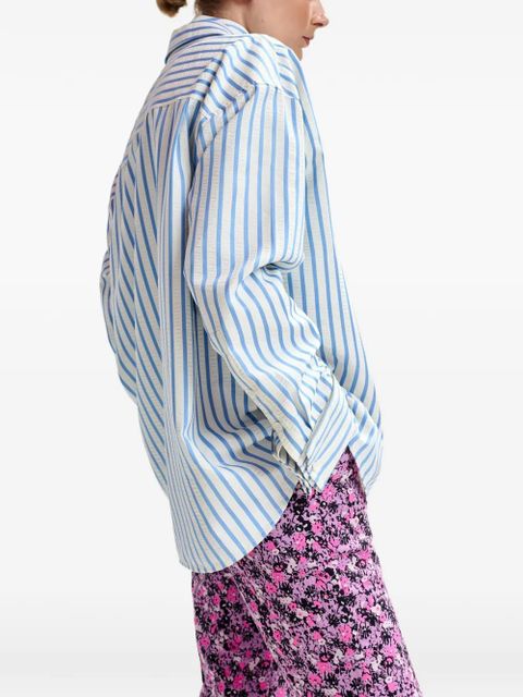 Essentiel Antwerp Janna striped rhinestone-embellished shirt - White