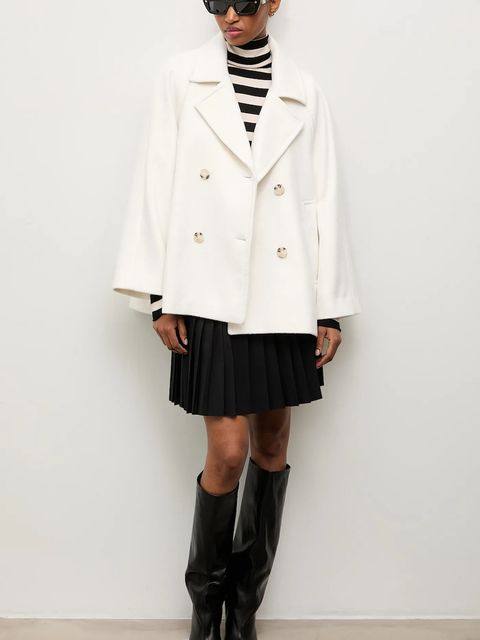 Answear.LAB płaszcz wełniany kolor biały - zdjęcie produktu nr 1